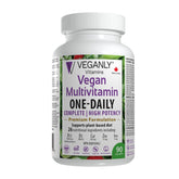 Veganly Vitamins Multivitamine One-Daily — bouteille visible pour un soutien nutritionnel quotidien.