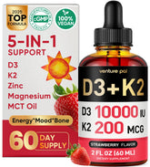 Venture Pal flacon vitamine-D3-K2, soutien des os et de l'humeur.