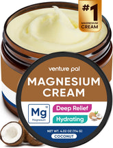 Lotion magnesium Venture Pal en flacon, prêt à une utilisation quotidienne.