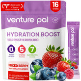 Venture Pal: sachet électrolyte sans sucre, hydratation rapide.