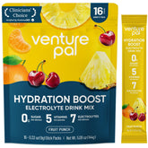 Venture Pal: sachets électrolyte sans sucre, dissolution rapide dans l'eau, hydratation pratique.