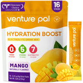 Venture Pal sachets électrolytes sans sucre, hydratation rapide et pratique.
