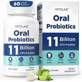 VeteLab – emballage pratique des pastilles probiotiques pour usage quotidien.