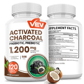 VEV Charbon actif bio et coco avec emballage élégant potentiel soutien digestif