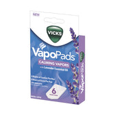 Vicks Vapopad Lavande photo produit montrant l’emballage et diffusion douce.