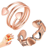 Vicmag bague cuivre magnetique coeur ensemble, style raffiné et bien-être discret.