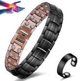 Vicmag bracelet cuivre pour homme – gros plan sur le design robuste et élégant.