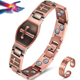 Vicmag bracelet cuivre homme double rangs pur, élégance et durabilité.