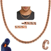 Vicmag collier magnetique cuivre maillons carres – style élégant au quotidien.