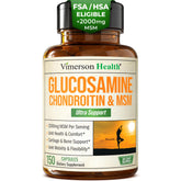 Vimerson Health Glucosamine Chondroitin MSM – Bouteille pour articulations et mobilité.