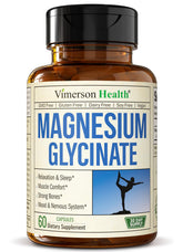 Vimerson Health Magnésium Glycinate 200 mg – Bouteille prête pour l usage quotidien et le bien‑être