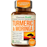 Vimerson Health Moringa Turmeric - bouteille: soutien articulations et énergie quotidienne.