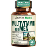 Vimerson Health Multivitamine homme, capsules énergie, soutien quotidien et concentration