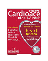 Vitabiotics Cardioace, bouteille de pilules pour le soutien musculaire et du système nerveux.