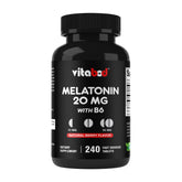 Vitabod Melatonine 20 mg, flacon, comprimés à dissolution rapide pour routine nocturne.