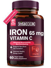 Vitacook Fer 65 mg en bouteille, facile à avaler au quotidien.