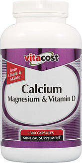 Vitacost Calcium Magnesium Vitamin D – bouteille avec capsules et soutien potentiel des os