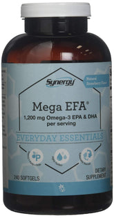 Vitacost Mega EFA Mini Gels – bouteille avec gélules faciles à avaler goût fraise naturel.