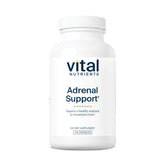 Vital Nutrients Adrenal Support, bouteille verse, peut soutenir énergie et gestion du stress.