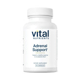 Vital Nutrients Adrenal Support, bouteille et gélules montrant le soutien des surrénales