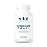 Vital Nutrients Tyrosine et vitamines B – bouteille visible, soutien potentiel énergie et concentration.
