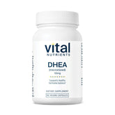 Vital Nutrients DHEA 10mg – flacon visible, soutien potentiel équilibre hormonal et énergie.