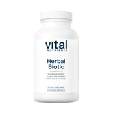 Vital Nutrients Herbal Biotic – bouteille illustrant le soutien immunitaire naturel et l'antioxydant.