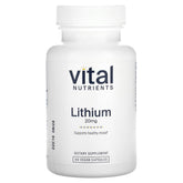 Vital Nutrients Lithium Orotate – bouteille 20 mg, soutien de l'humeur et concentration.