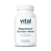 Vital Nutrients Magnésium Glycinate Malate – bouteille-capules, soutien relaxation et récupération musculaire