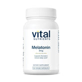 Vital Nutrients Mélatonine 3mg — Bouteille facile à prendre avant le coucher.