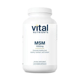 Vital Nutrients MSM 1000mg – bouteille affichant le flacon, soutien potentiel des articulations.