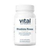 Vital Nutrients Rhodiola Rosea, bouteille de capsules pour énergie durable et clarté mentale.
