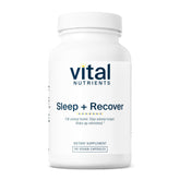 Vital Nutrients Sleep + Recover: bouteille montrant le format vegan pratique avant le coucher