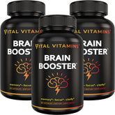 Vital Vitamins Bouteille – booster mental sans caféine pour concentration durable.