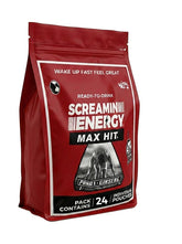 Emballage VITAL 4U Screamin Energy Max Hit, énergie rapide et pratique.
