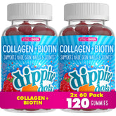 Vital+Boon Dippin Dots flacon rouge, gommes framboise, soin cheveux et peau possibles