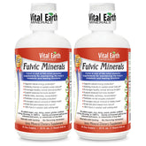 Vital Earth Minerals Fulvic, bouteille sur plan de travail, énergie potentielle pour la journée.