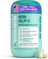 VitalForm GLP-1 soutient métabolique — bouteille de capsules véganes et faciles à avaler.