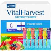 VitalHarvest poudre électrolytes citron vert, hydratation rapide après l'effort.