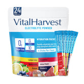 VitalHarvest sachets électrolytes citron-lime pour hydratation rapide et pratique