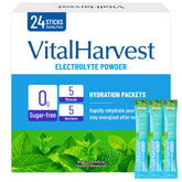 VitalHarvest sachets électrolytes menthe – hydratation rapide en déplacement et au travail