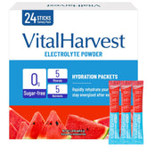 VitalHarvest sachets électrolytes saveur pastèque, hydratation rapide après l'effort.
