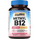 Vitalibre B12: tablette sublinguale 1000 mcg prête à l’énergie quotidienne.