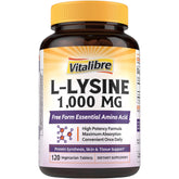 Vitalibre L-Lysine 1000mg capsule: soutien potentiel à la synthèse des protéines et absorption optimisée.