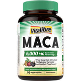 Vitalibre Maca : capsules en bouteille, énergie durable et naturelle.