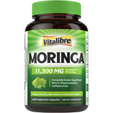 Vitalibre Moringa 11300 mg – bouteille de capsules véganes pour énergie potentielle