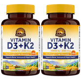 Vitalitown Bouteille D3 K2 avec gélules faciles à avaler, soutien potentiel d’énergie et d’équilibre.