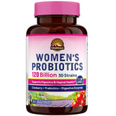 Vitalitown Probiotiques femmes – bouteille sur étagère, intégration facile à la routine quotidienne.