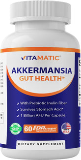 Vitamatic Akkermansia Muciniphila - Bouteille: soutien intestinal potentiel.