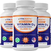 Vitamatic D3 dose hebdomadaire en boîte, pratique pour l’adhérence.